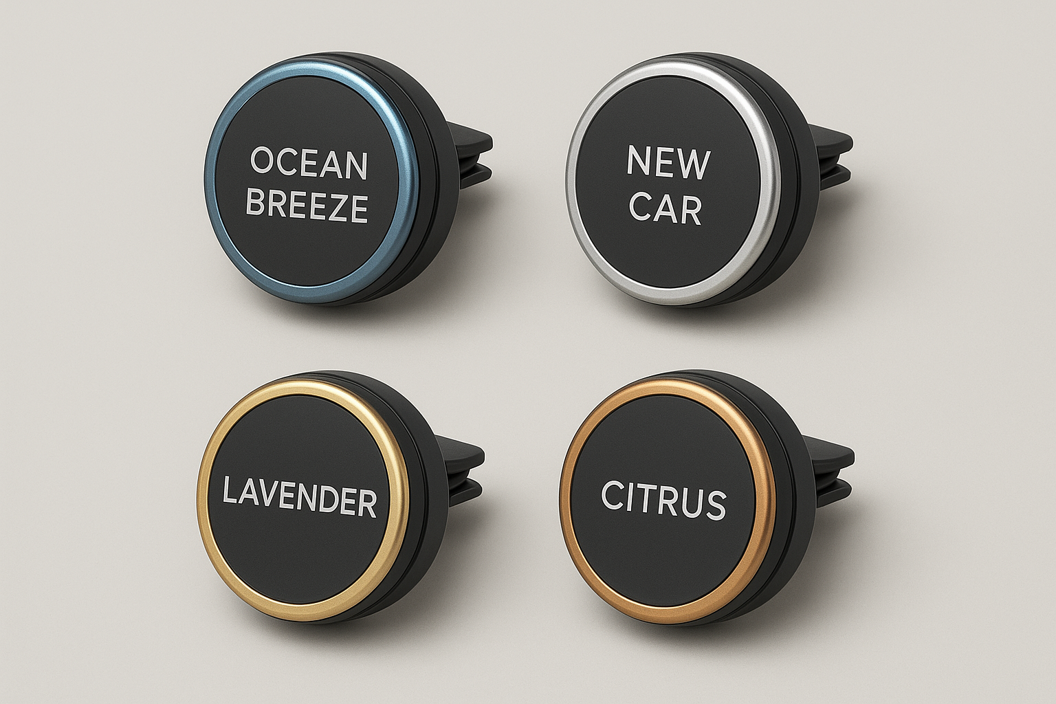 Luxury Car Air Freshener Vent Clips - 4 Pack Premium Scents